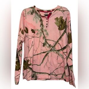 Realtree Long Sleeve Pink Camo Print Tee